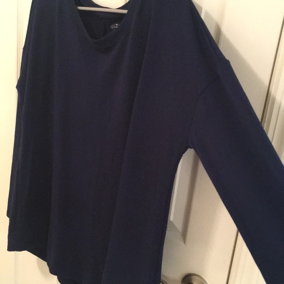 St. John's Bay Active Solid Blue Petite XXL PXXL Long Sleeve Shirt Lounge Tee - Picture 4 of 8